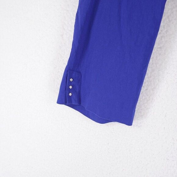Counterparts Royal Blue Size 16 Capri Pants 36/21 High Rise Rhinestone Rayon Ble - Picture 2 of 5